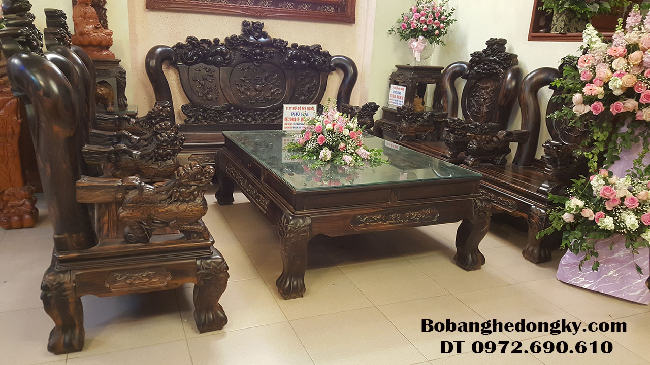 Bộ bàn ghế gỗ mun jhoa